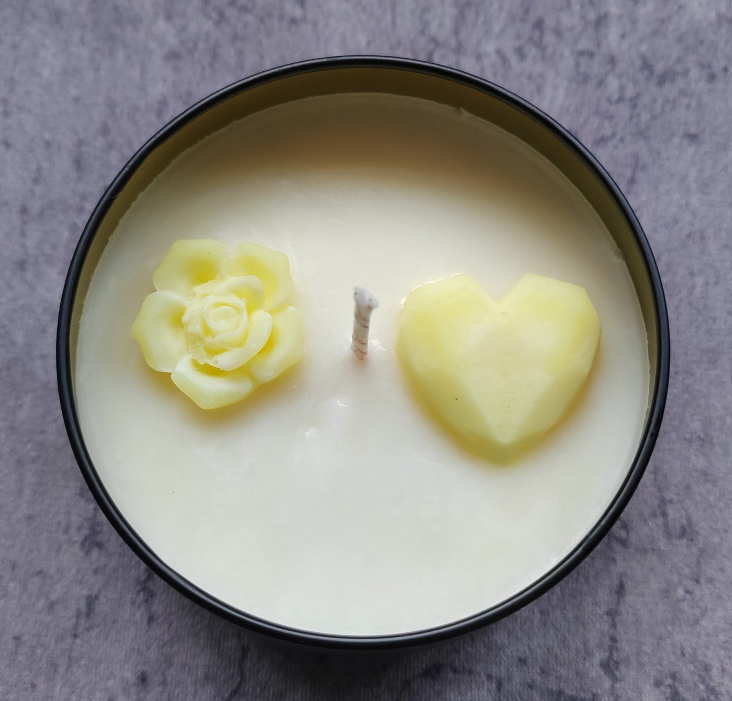 Lemon Buttercream Soy Wax Candle in pink sweetheart box